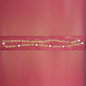 Copper Chain Link White Beaded Belt